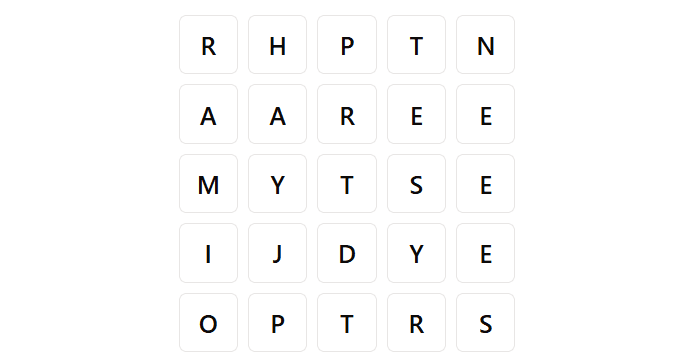 5x5 Boggle